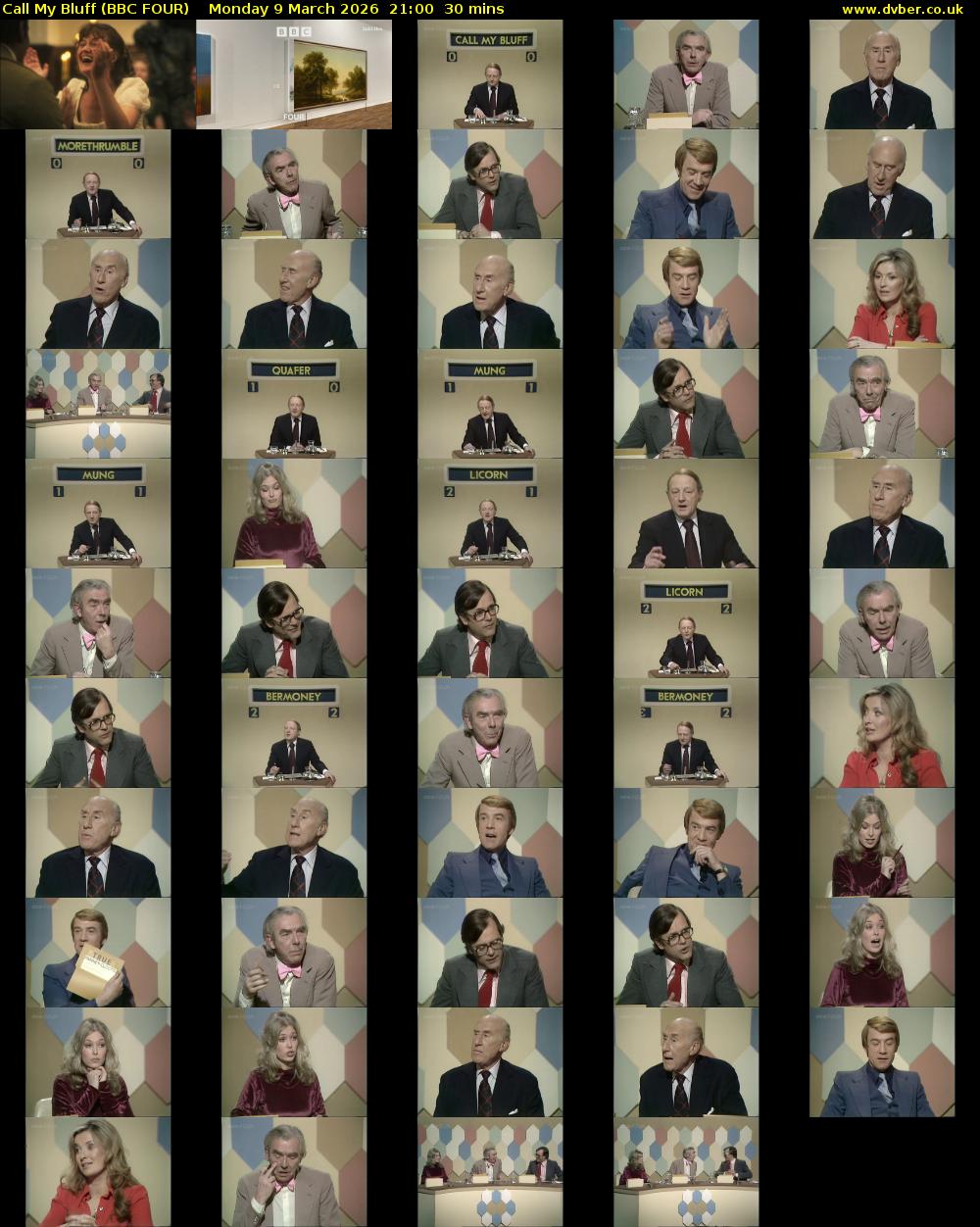 Call My Bluff (BBC FOUR) Monday 9 March 2026 21:00 - 21:30