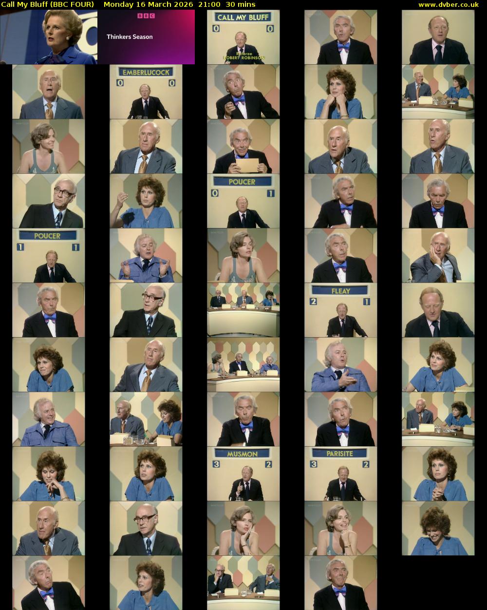 Call My Bluff (BBC FOUR) Monday 16 March 2026 21:00 - 21:30