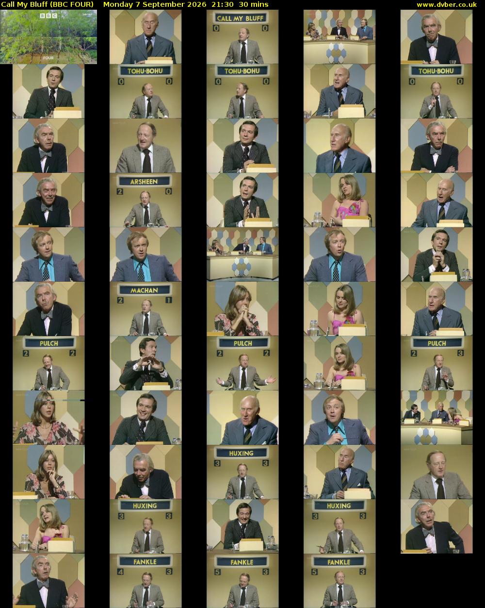 Call My Bluff (BBC FOUR) Monday 7 September 2026 21:30 - 22:00