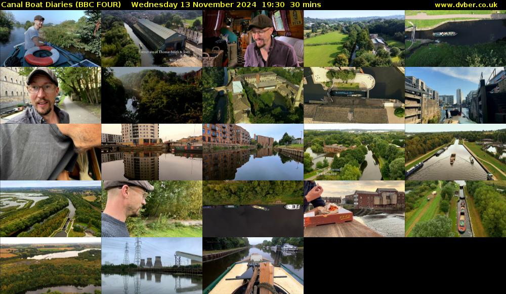 Canal Boat Diaries (BBC FOUR) Wednesday 13 November 2024 19:30 - 20:00