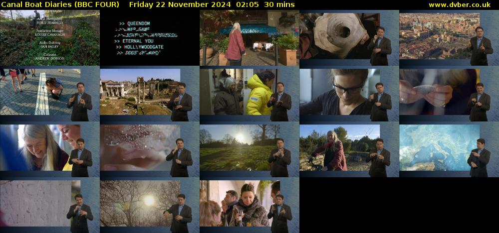 Canal Boat Diaries (BBC FOUR) Friday 22 November 2024 02:05 - 02:35