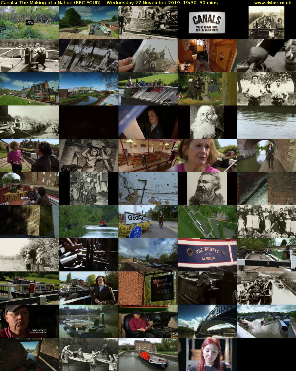 Canals: The Making of a Nation (BBC FOUR) Wednesday 27 November 2019 19:30 - 20:00