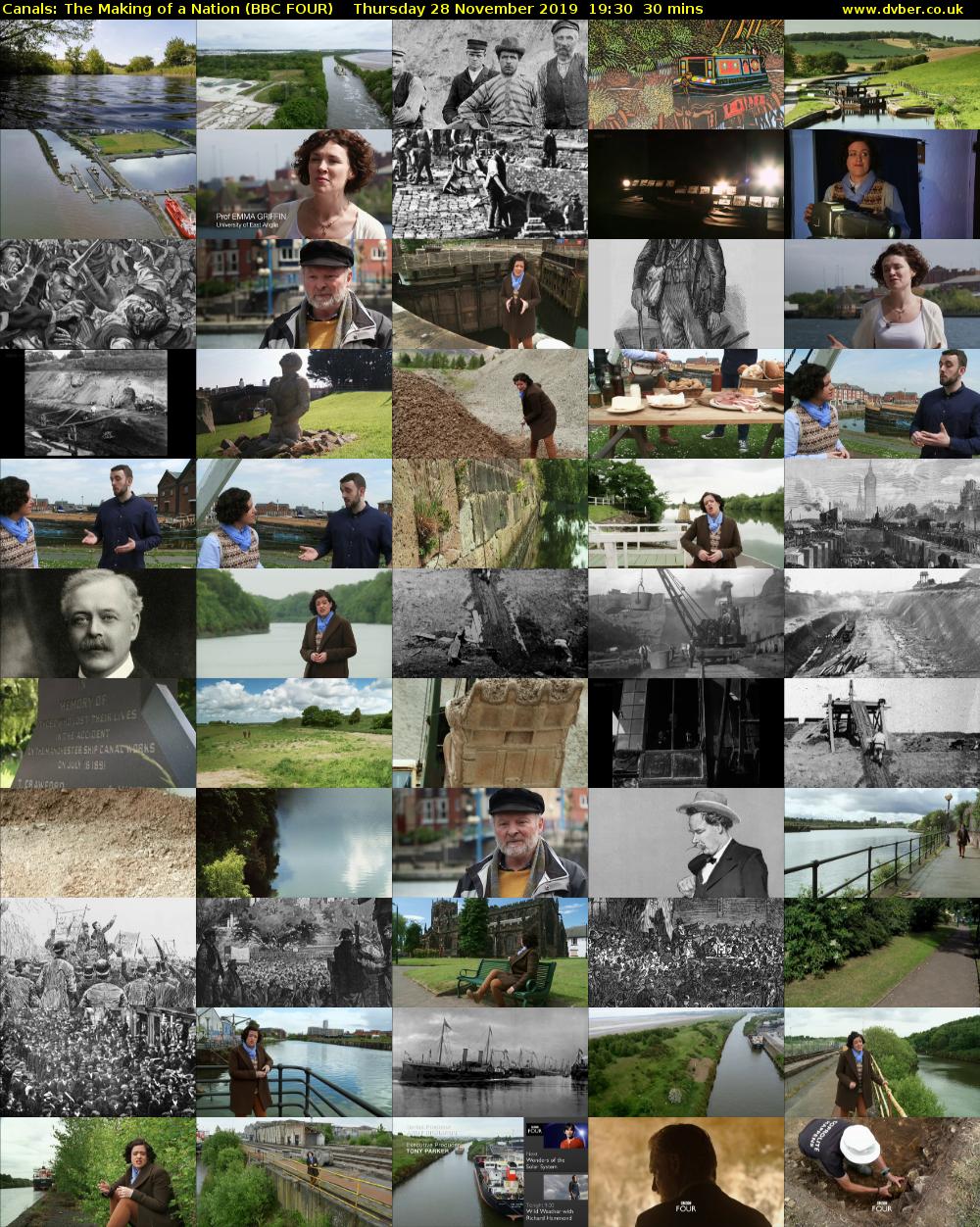Canals: The Making of a Nation (BBC FOUR) Thursday 28 November 2019 19:30 - 20:00