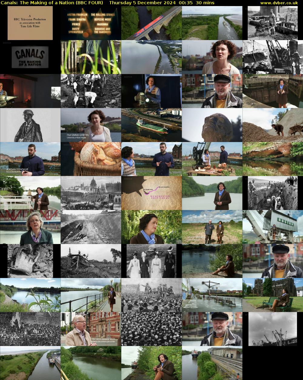 Canals: The Making of a Nation (BBC FOUR) Thursday 5 December 2024 00:35 - 01:05