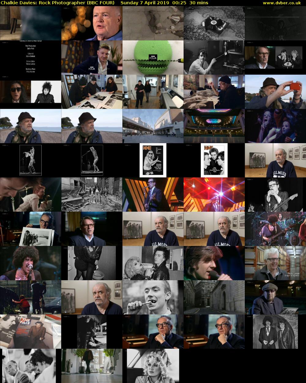 Chalkie Davies: Rock Photographer (BBC FOUR) Sunday 7 April 2019 00:25 - 00:55