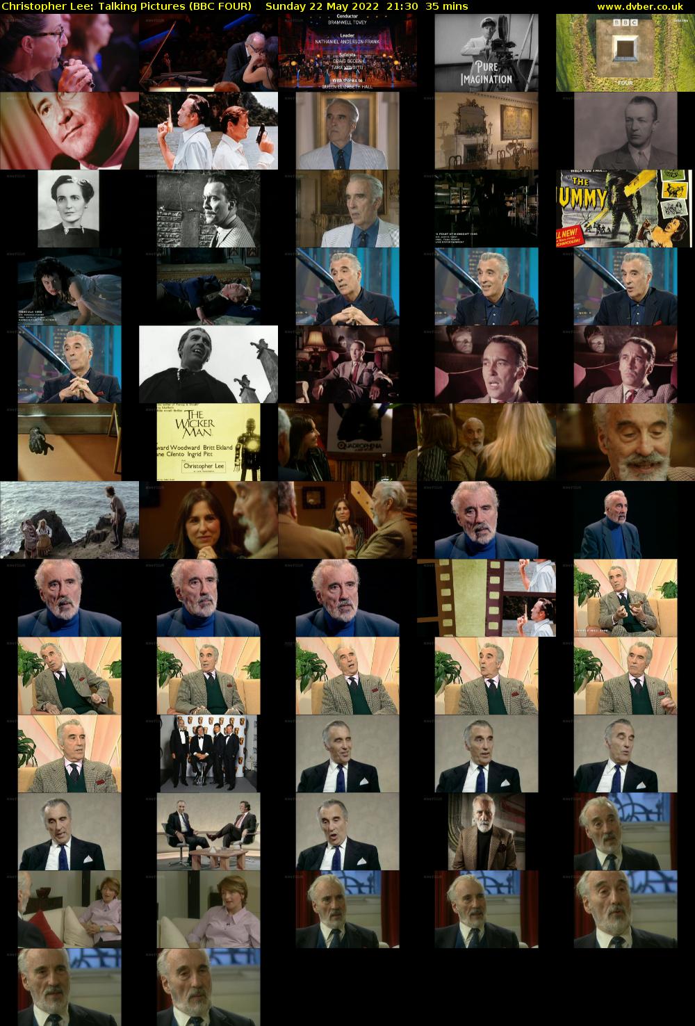 Christopher Lee: Talking Pictures (BBC FOUR) Sunday 22 May 2022 21:30 - 22:05