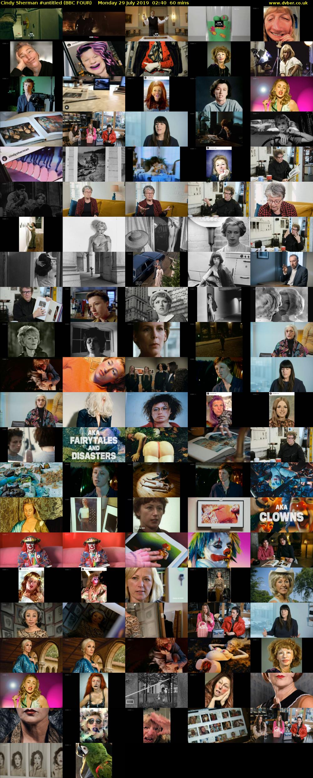 Cindy Sherman #untitled (BBC FOUR) Monday 29 July 2019 02:40 - 03:40