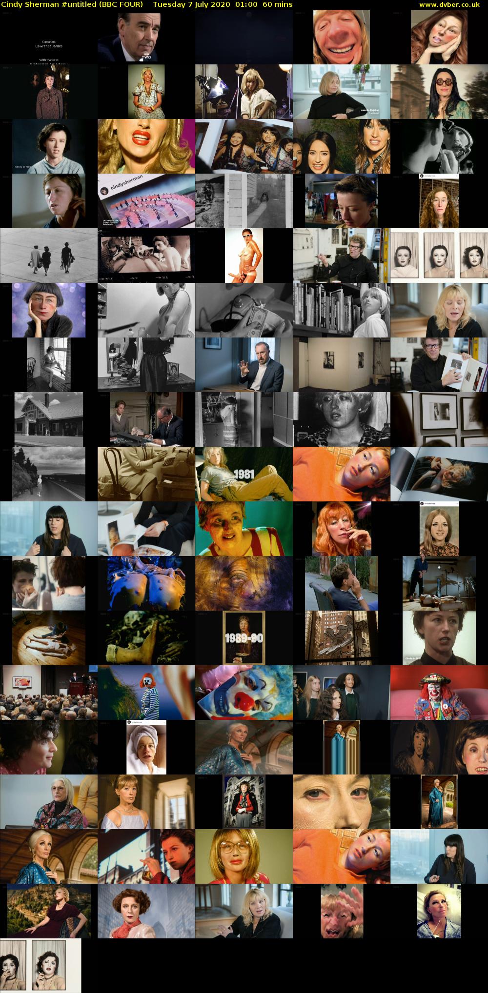 Cindy Sherman #untitled (BBC FOUR) Tuesday 7 July 2020 01:00 - 02:00