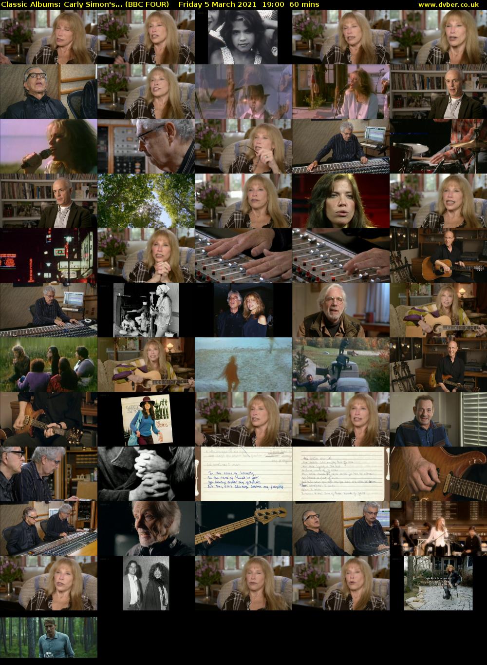 Classic Albums: Carly Simon's... (BBC FOUR) Friday 5 March 2021 19:00 - 20:00