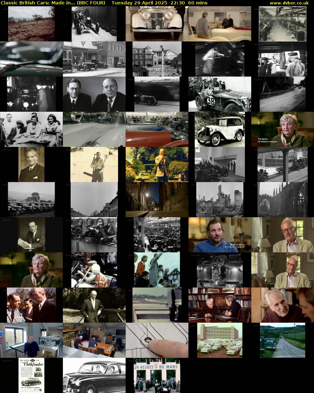 Classic British Cars: Made in... (BBC FOUR) Tuesday 29 April 2025 22:30 - 23:30