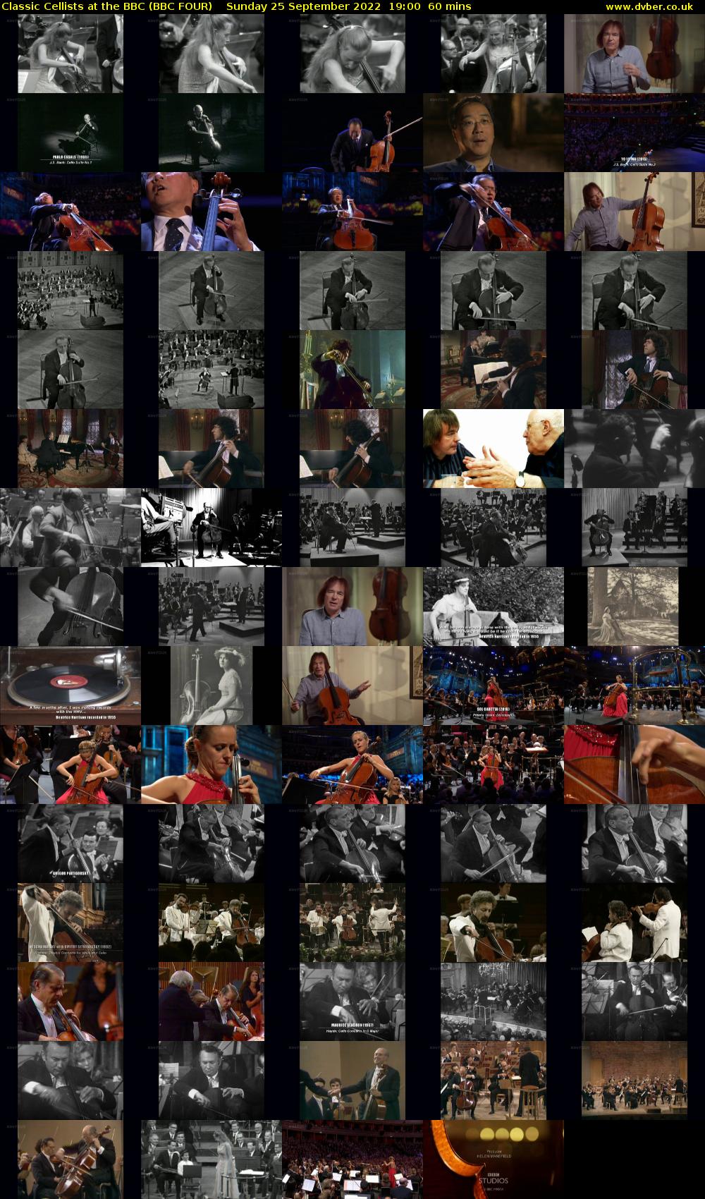 Classic Cellists at the BBC (BBC FOUR) Sunday 25 September 2022 19:00 - 20:00