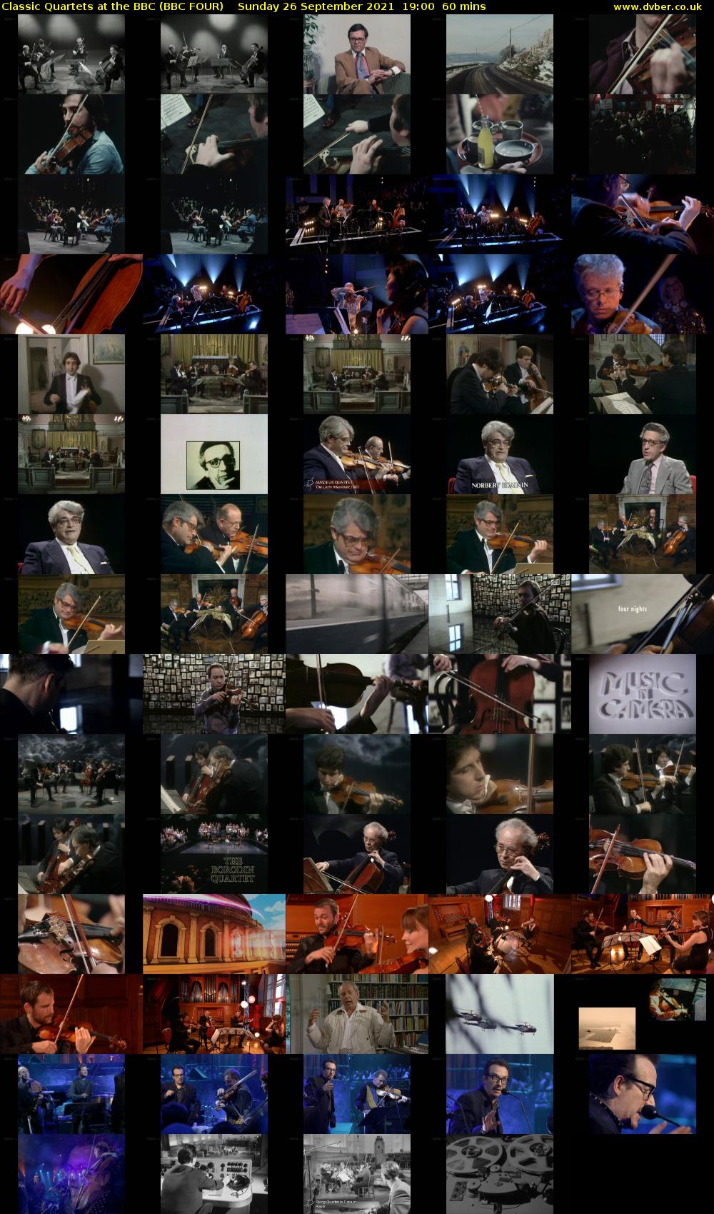 Classic Quartets at the BBC (BBC FOUR) Sunday 26 September 2021 19:00 - 20:00
