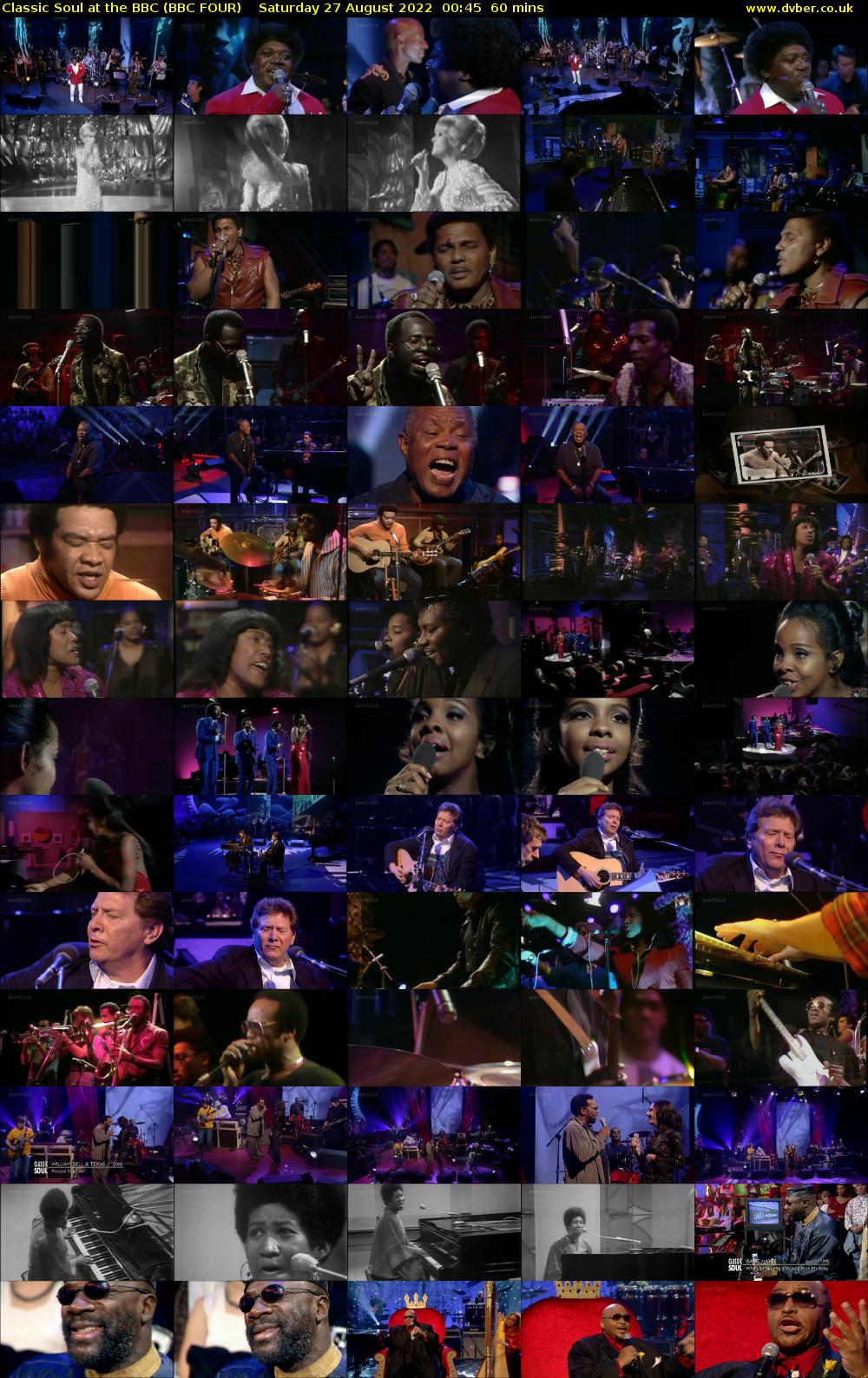 Classic Soul at the BBC (BBC FOUR) Saturday 27 August 2022 00:45 - 01:45