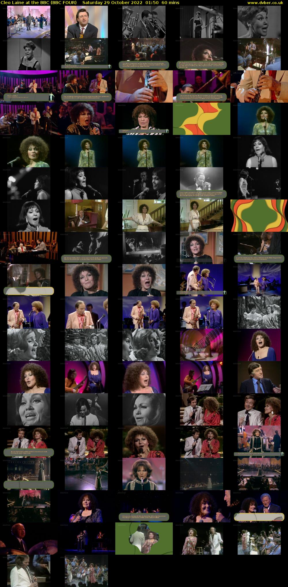 Cleo Laine at the BBC (BBC FOUR) Saturday 29 October 2022 01:50 - 02:50