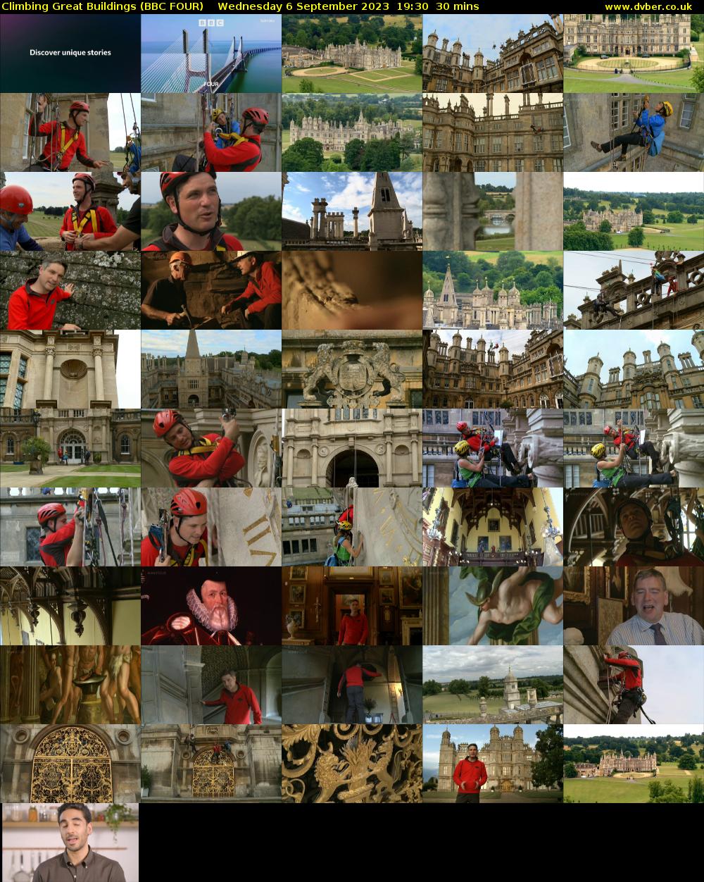 Climbing Great Buildings (BBC FOUR) Wednesday 6 September 2023 19:30 - 20:00