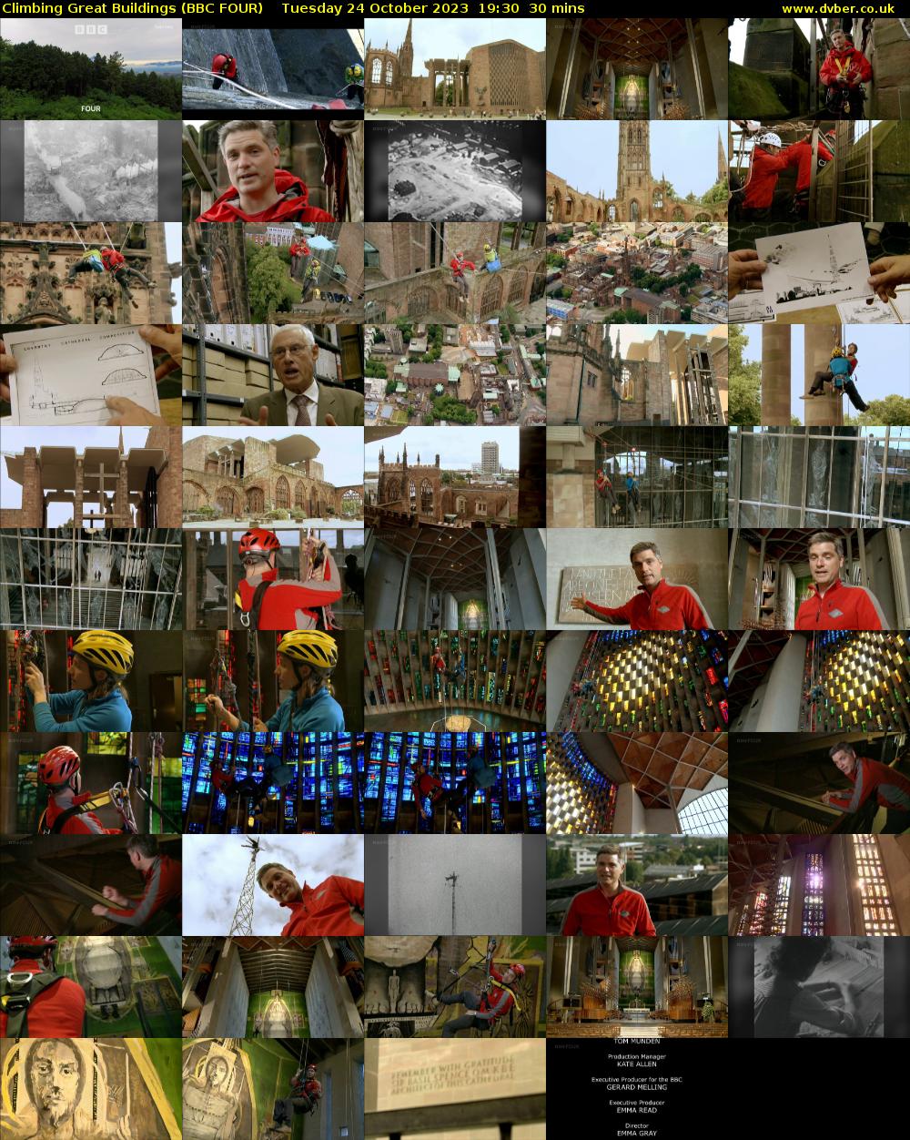 Climbing Great Buildings (BBC FOUR) Tuesday 24 October 2023 19:30 - 20:00