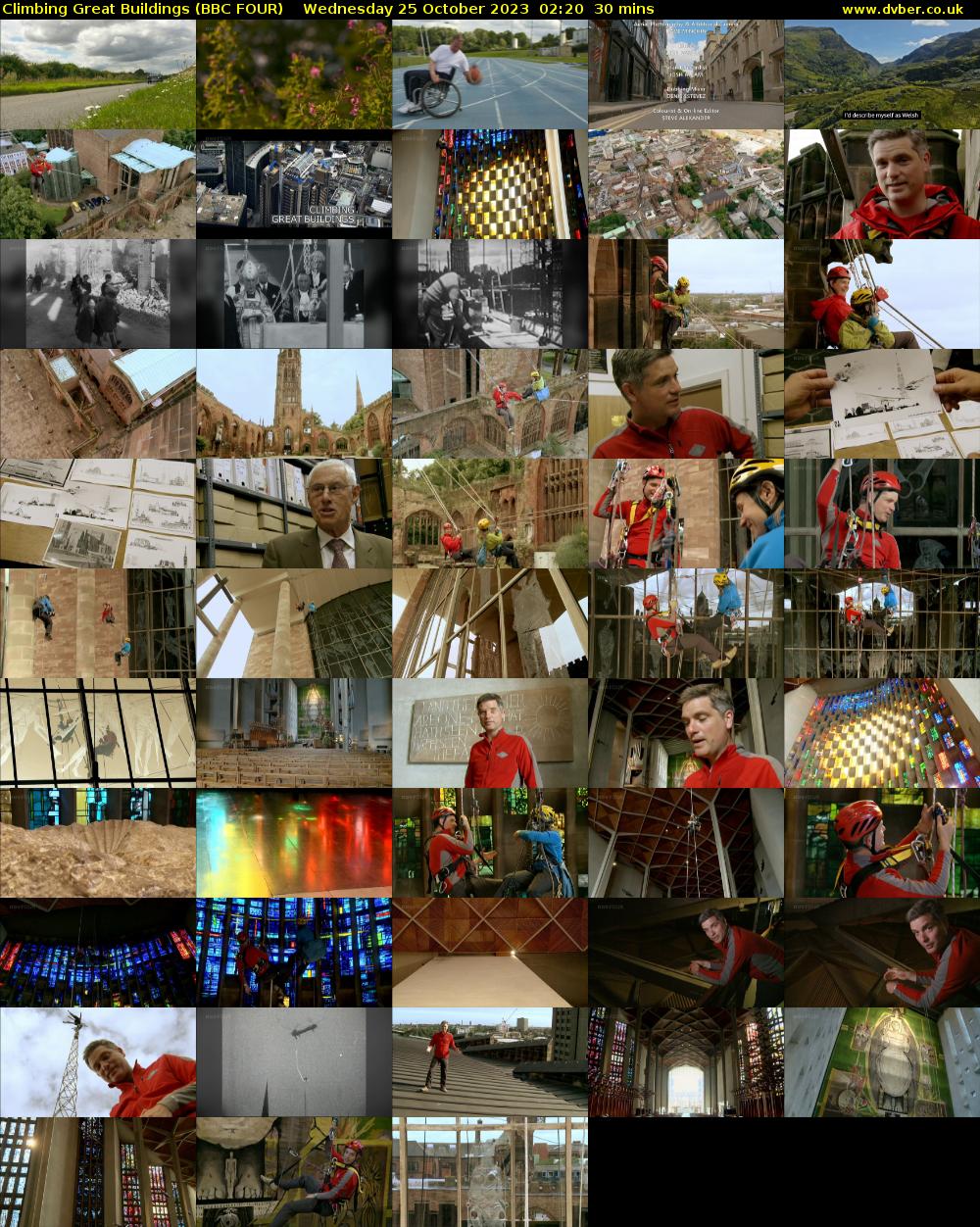 Climbing Great Buildings (BBC FOUR) Wednesday 25 October 2023 02:20 - 02:50