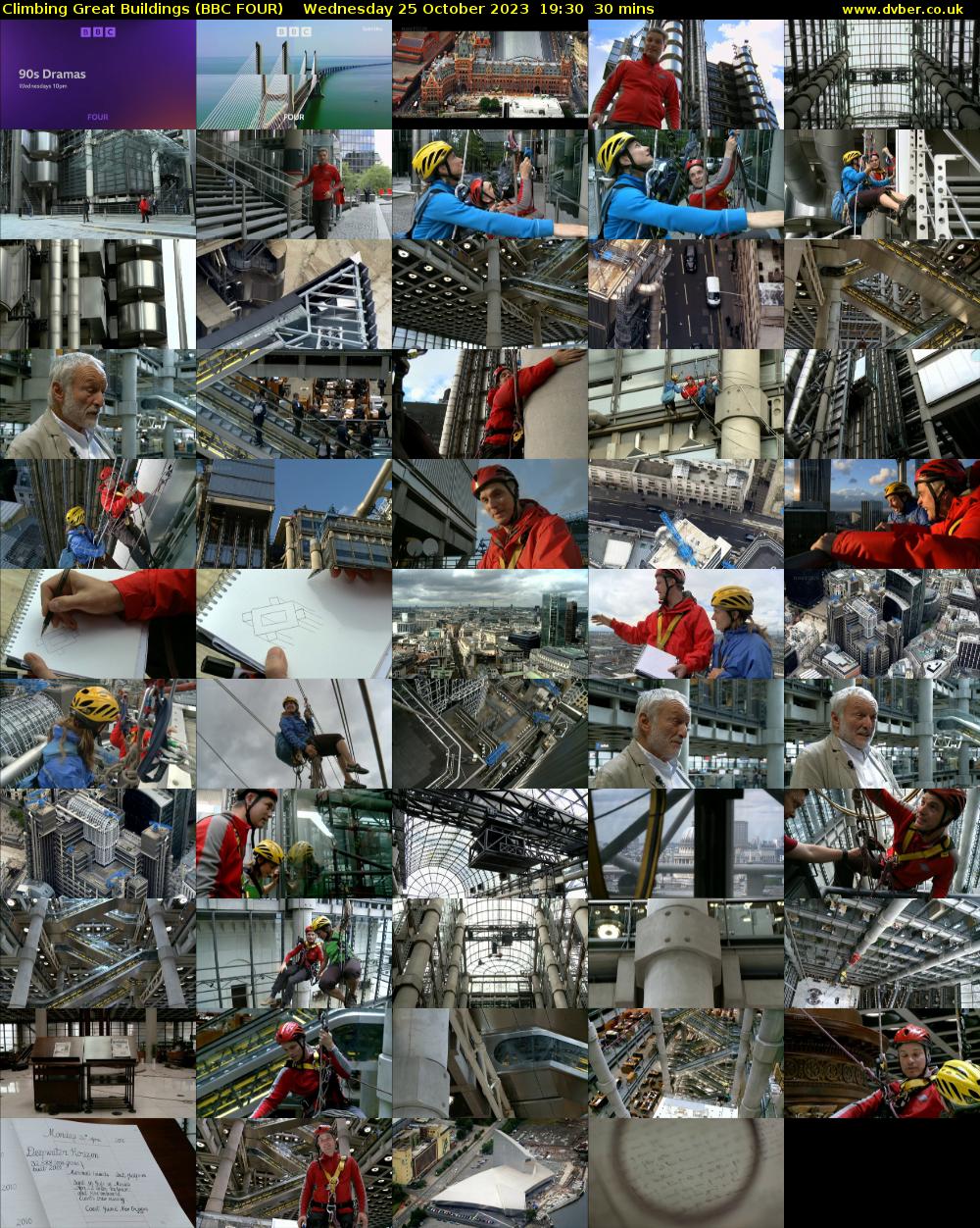 Climbing Great Buildings (BBC FOUR) Wednesday 25 October 2023 19:30 - 20:00