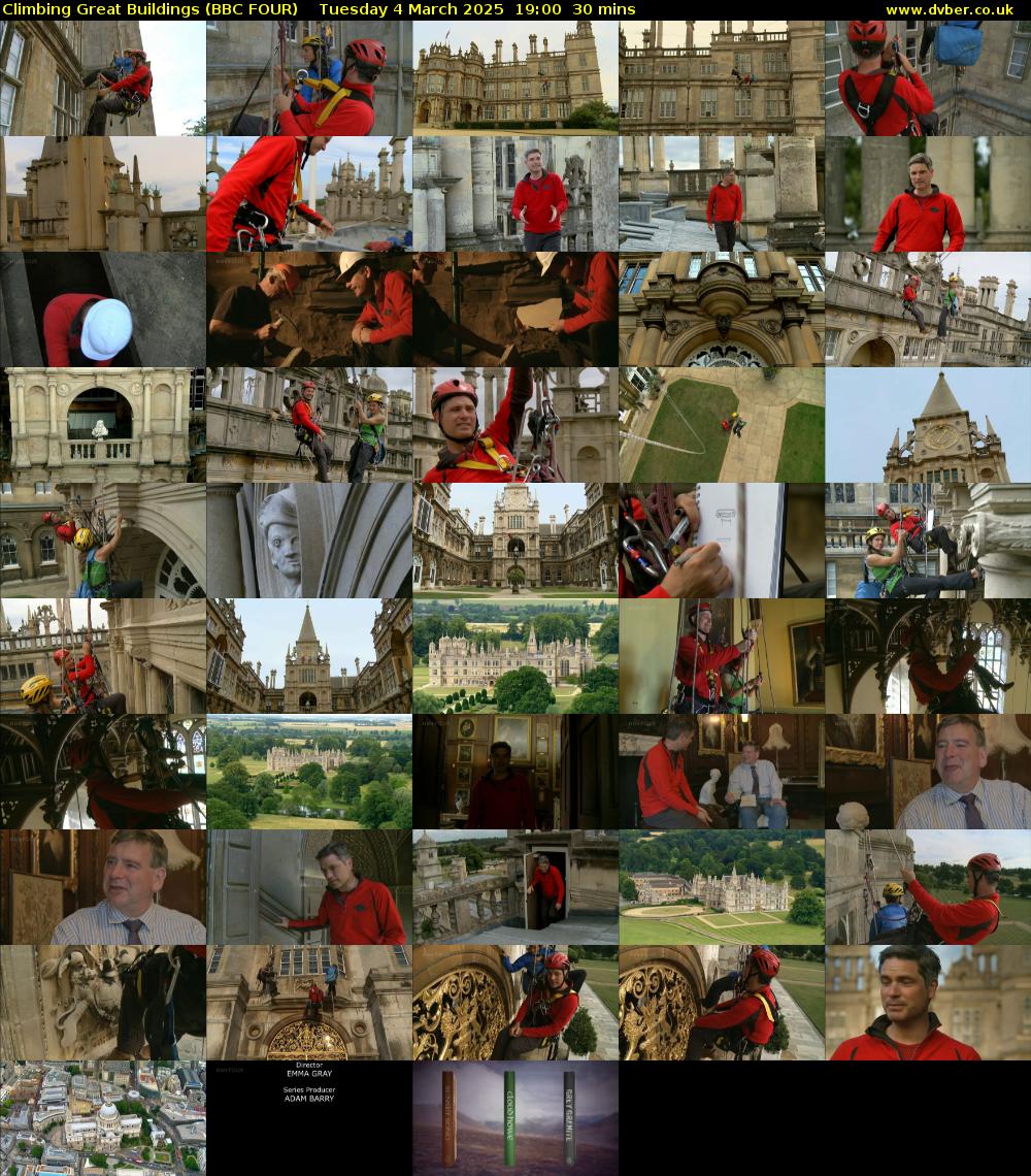 Climbing Great Buildings (BBC FOUR) Tuesday 4 March 2025 19:00 - 19:30