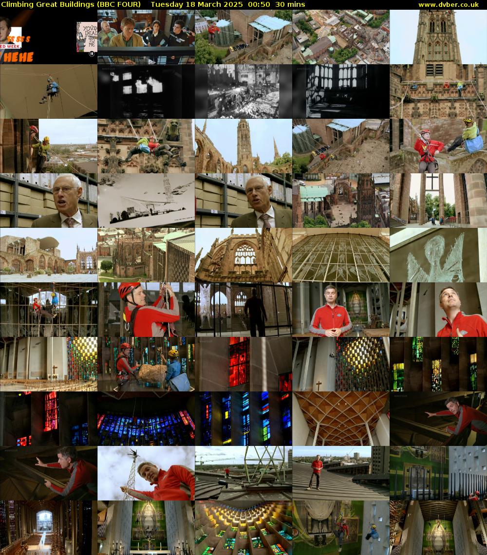 Climbing Great Buildings (BBC FOUR) Tuesday 18 March 2025 00:50 - 01:20