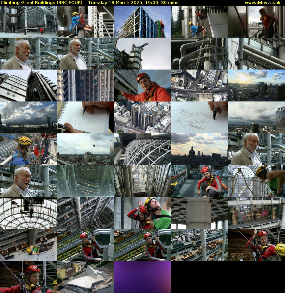 Climbing Great Buildings (BBC FOUR) Tuesday 18 March 2025 19:00 - 19:30