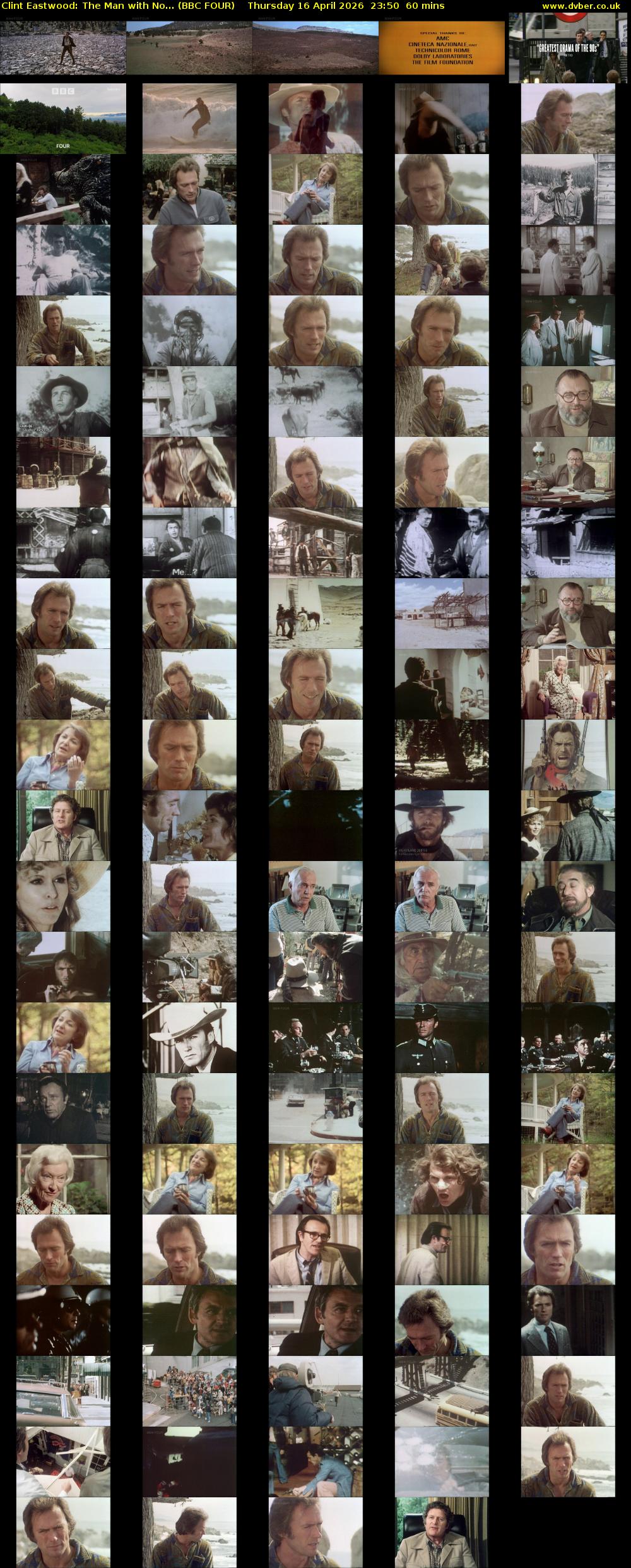 Clint Eastwood: The Man with No... (BBC FOUR) Thursday 16 April 2026 23:50 - 00:50