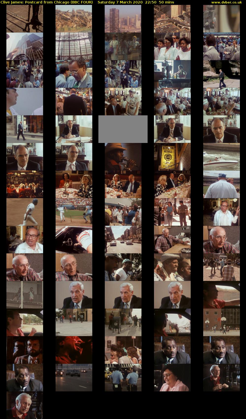 Clive James: Postcard from Chicago (BBC FOUR) Saturday 7 March 2020 22:50 - 23:40
