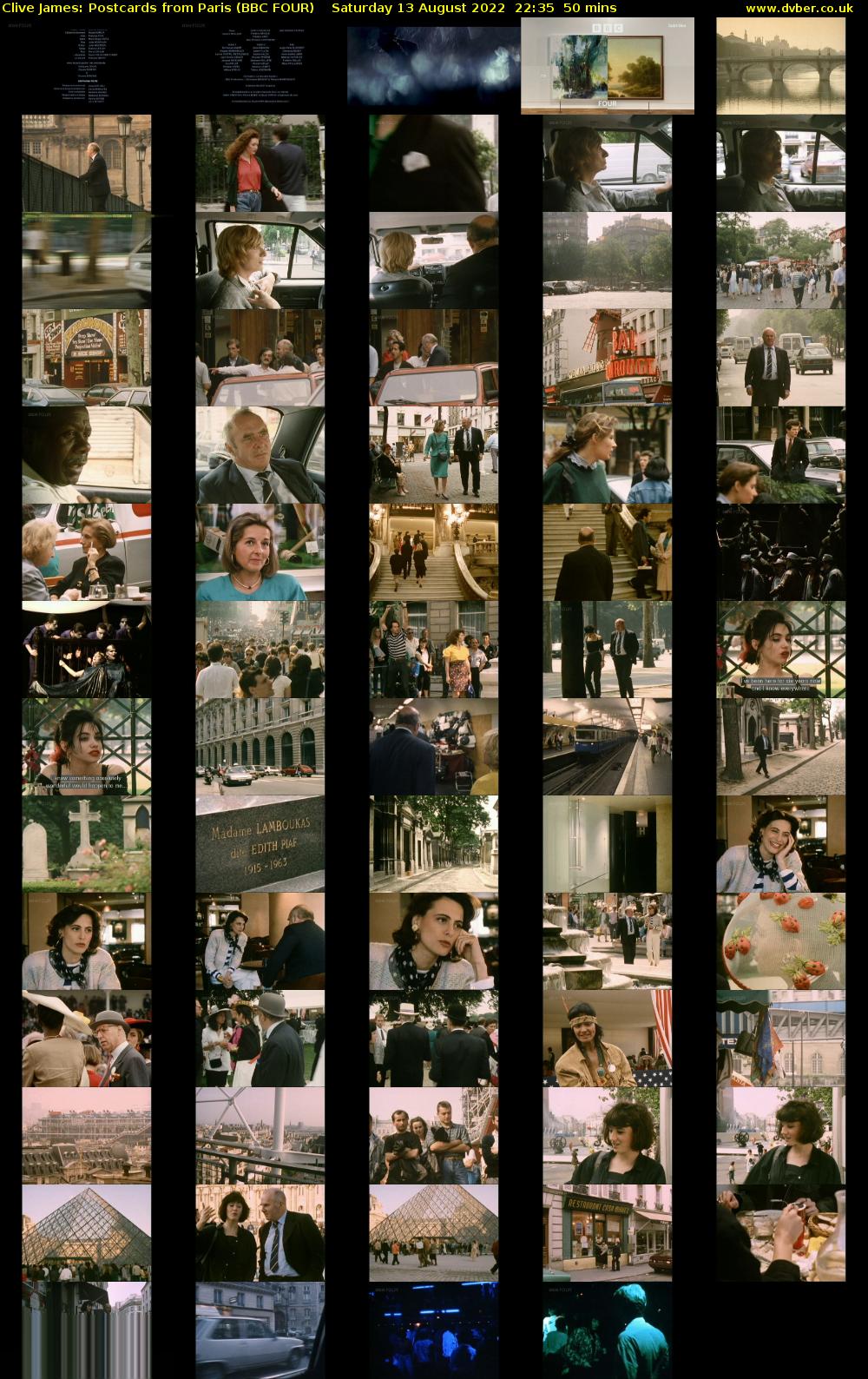 Clive James: Postcards from Paris (BBC FOUR) Saturday 13 August 2022 22:35 - 23:25