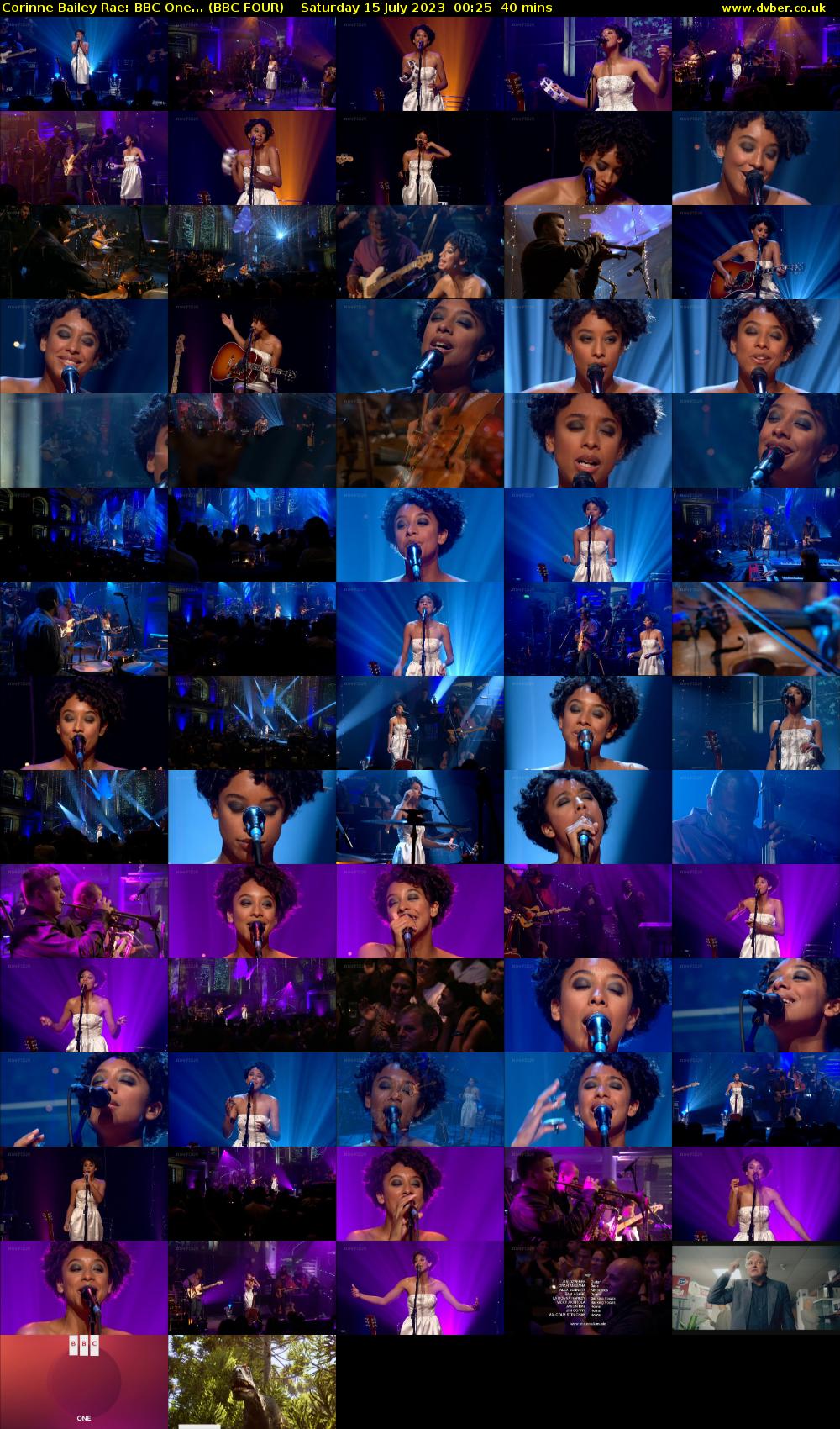 Corinne Bailey Rae: BBC One... (BBC FOUR) Saturday 15 July 2023 00:25 - 01:05