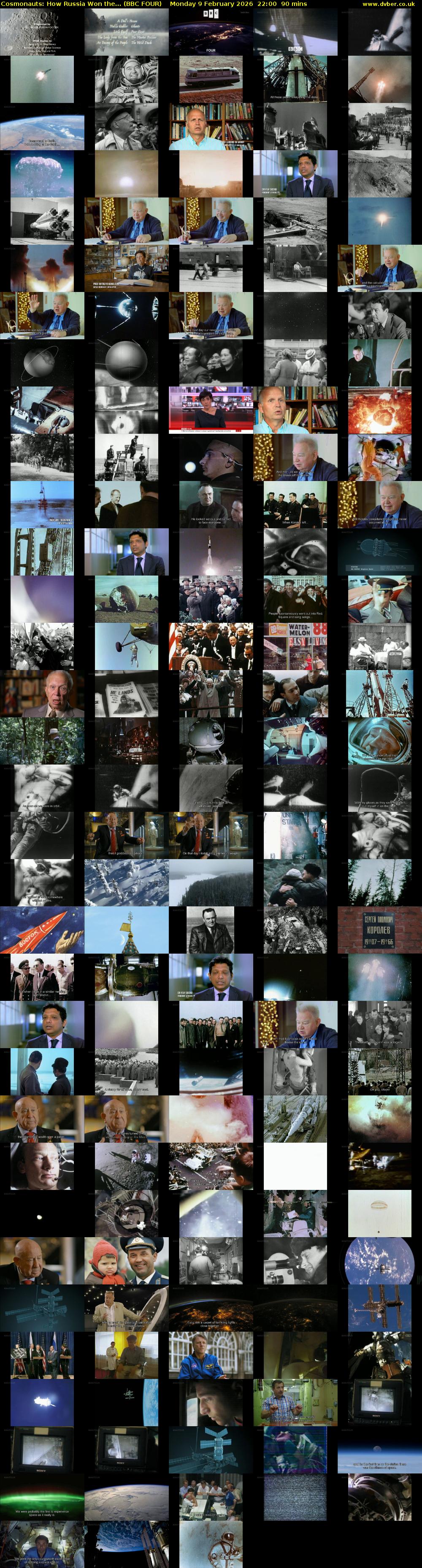 Cosmonauts: How Russia Won the... (BBC FOUR) Monday 9 February 2026 22:00 - 23:30