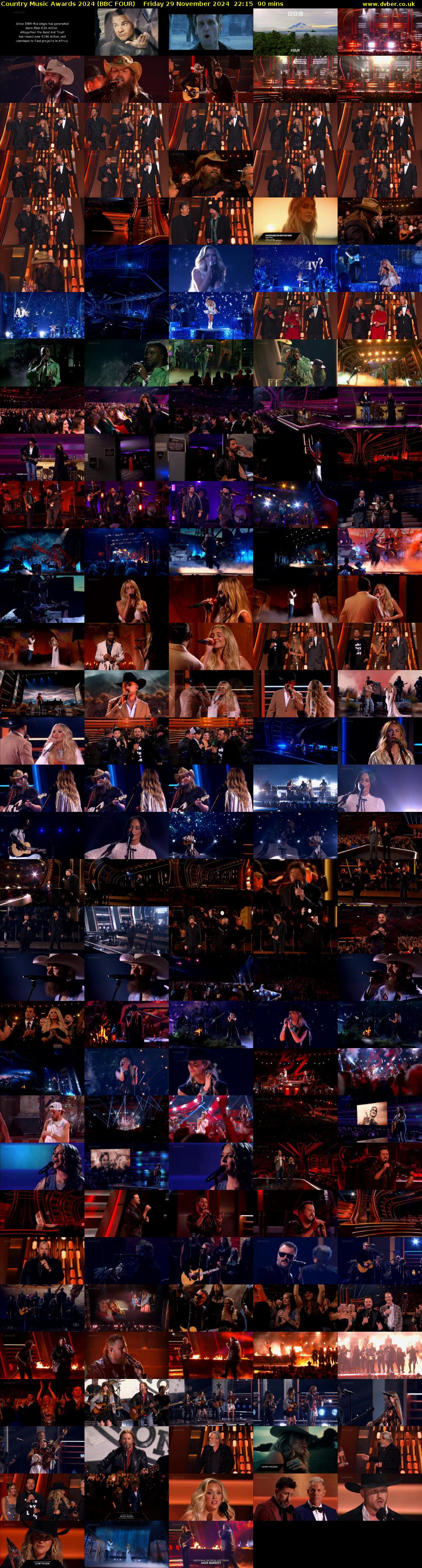 Country Music Awards 2024 (BBC FOUR) Friday 29 November 2024 22:15 - 23:45