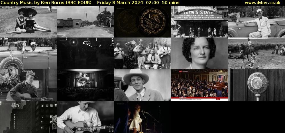 Country Music by Ken Burns (BBC FOUR) Friday 8 March 2024 02:00 - 02:50