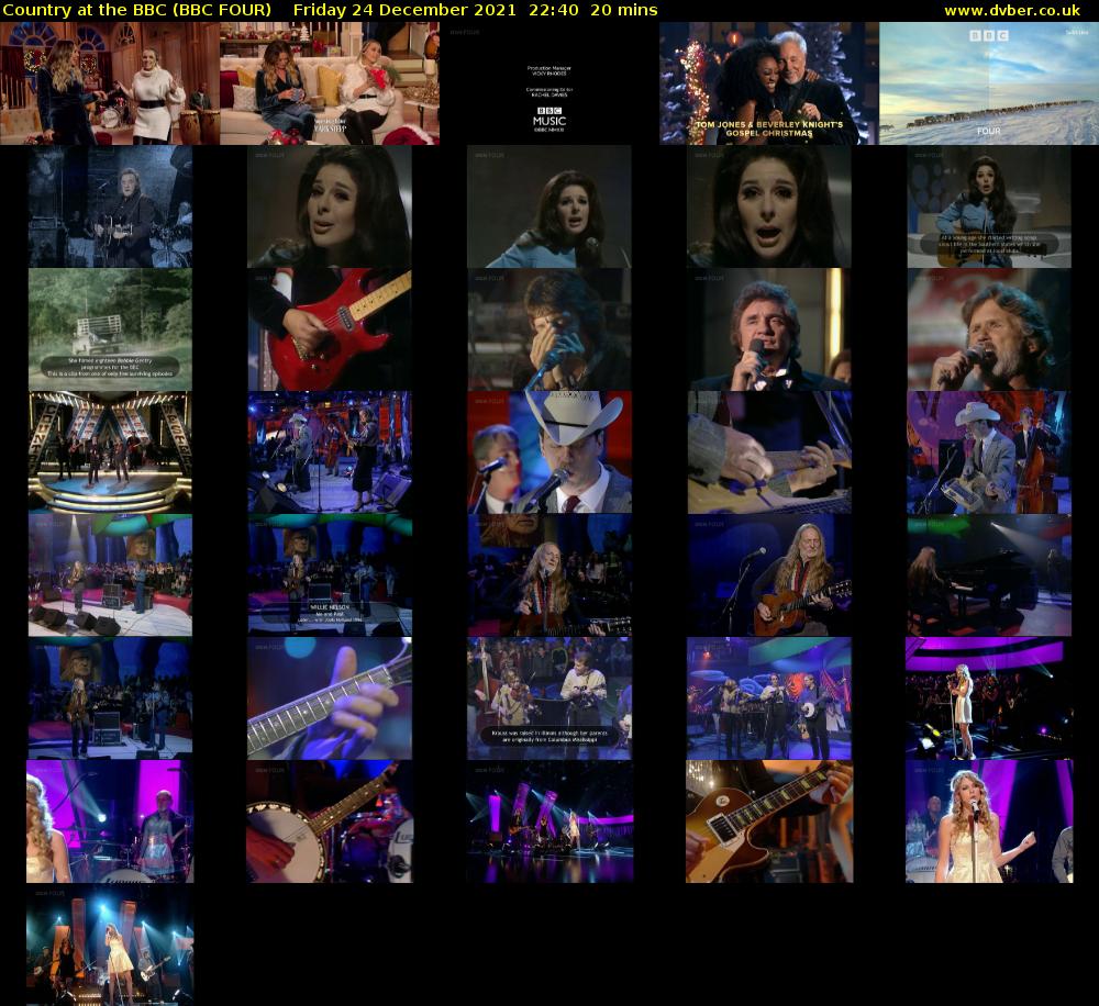 Country at the BBC (BBC FOUR) Friday 24 December 2021 22:40 - 23:00