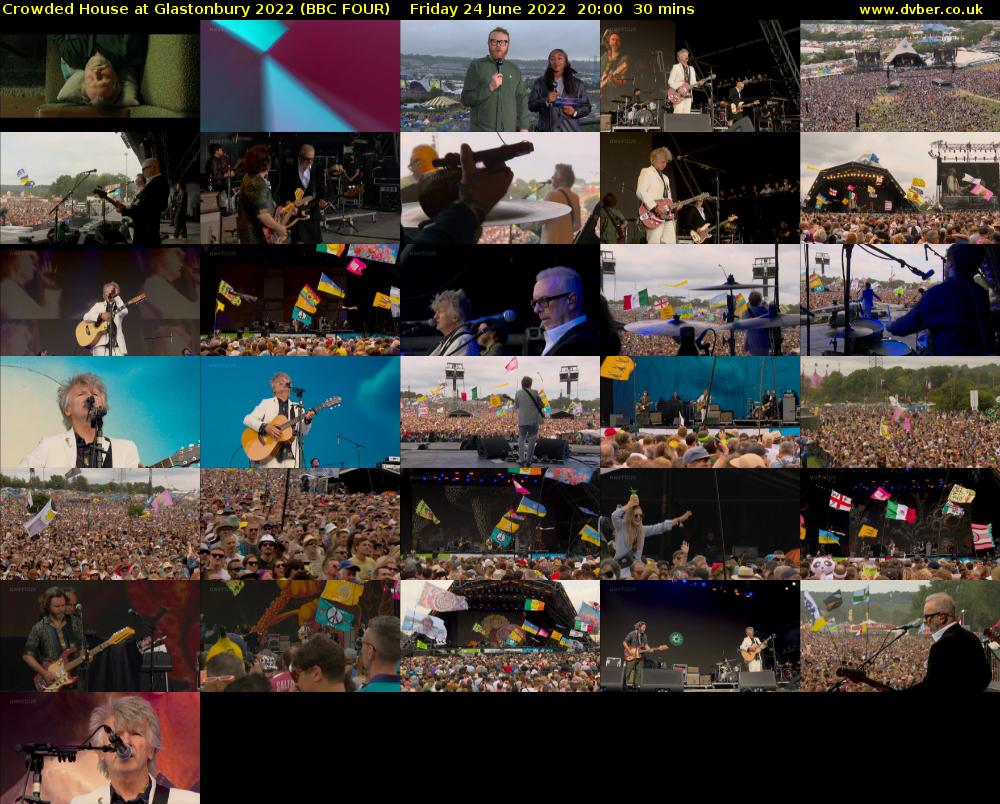 Crowded House at Glastonbury 2022 (BBC FOUR) Friday 24 June 2022 20:00 - 20:30