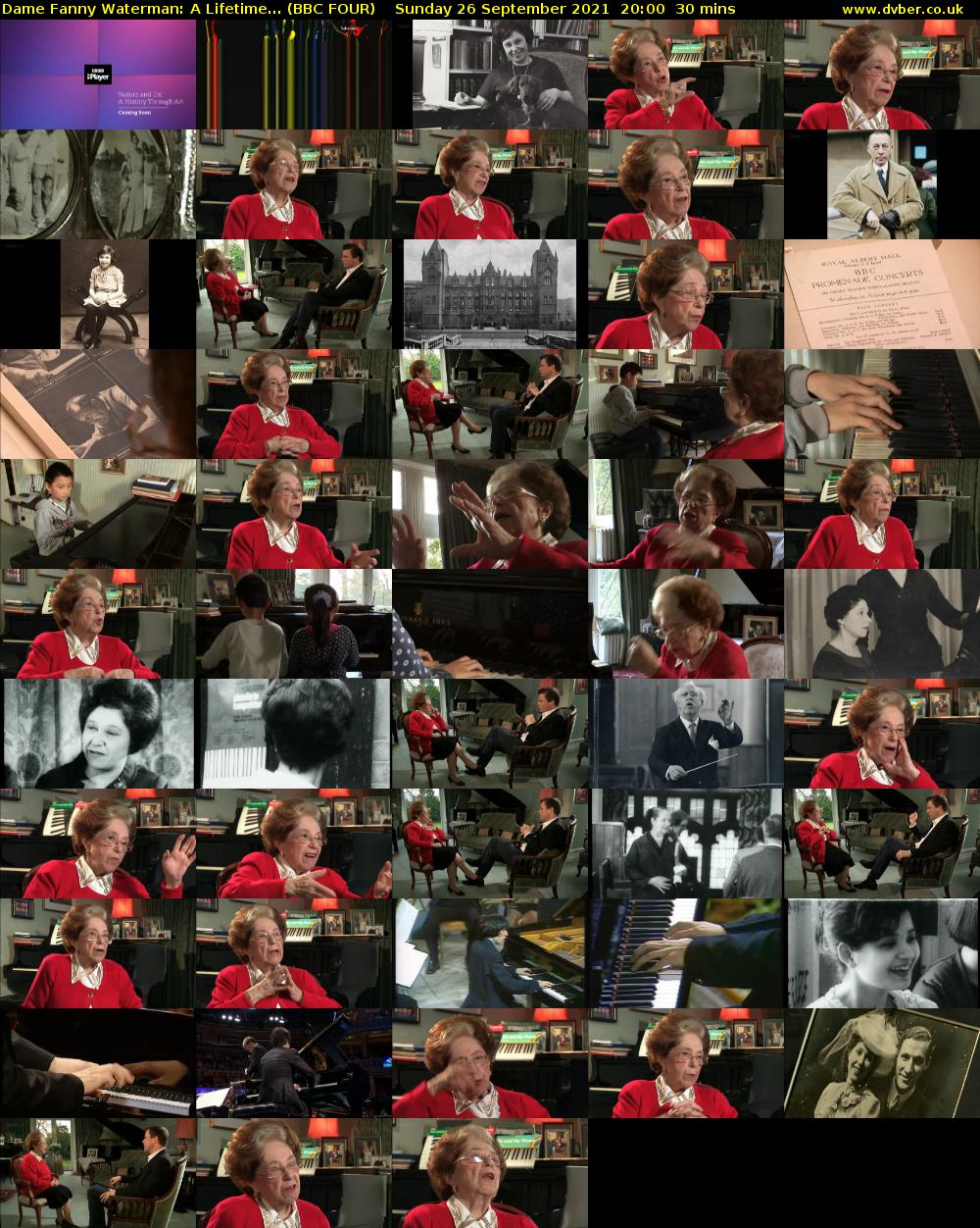 Dame Fanny Waterman: A Lifetime... (BBC FOUR) Sunday 26 September 2021 20:00 - 20:30
