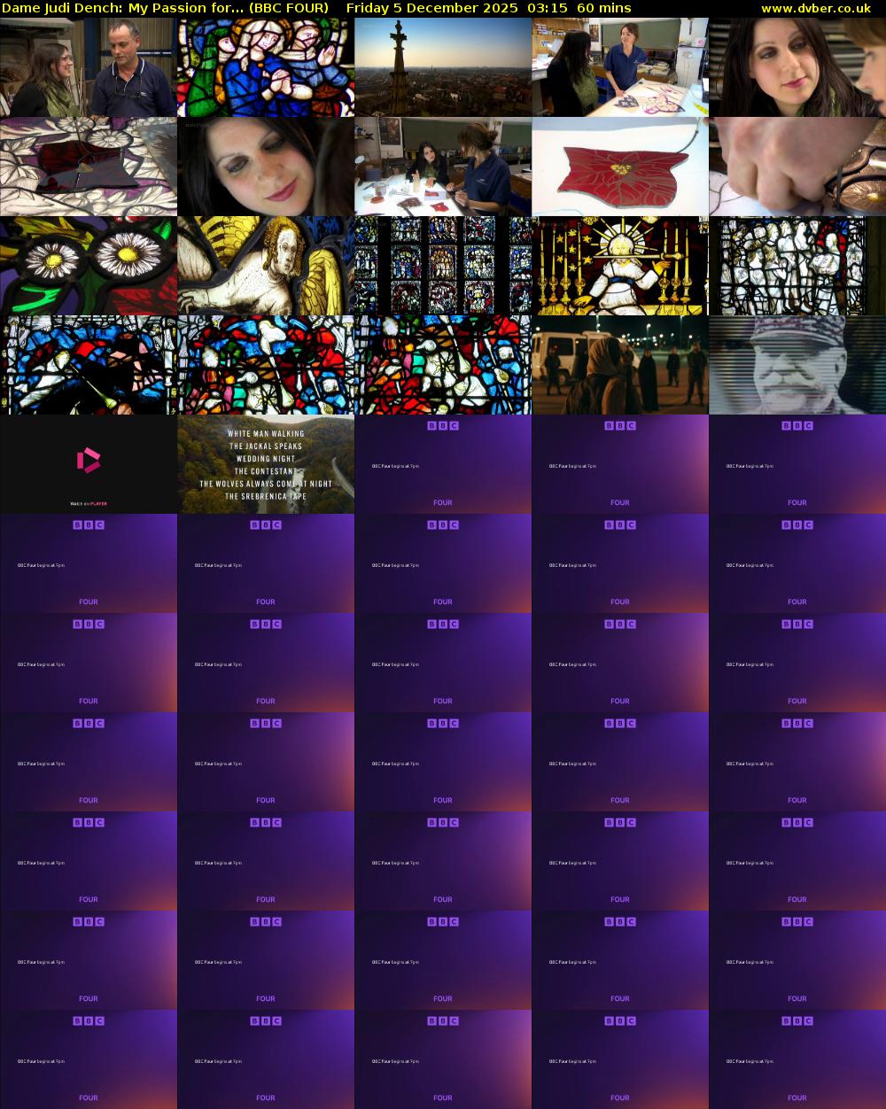 Dame Judi Dench: My Passion for... (BBC FOUR) Friday 5 December 2025 03:15 - 04:15