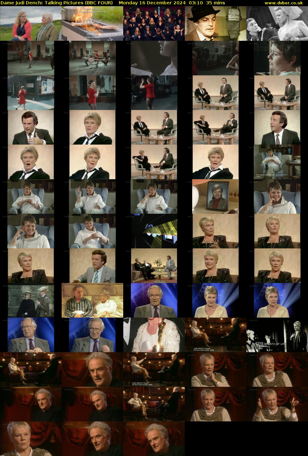 Dame Judi Dench: Talking Pictures (BBC FOUR) Monday 16 December 2024 03:10 - 03:45