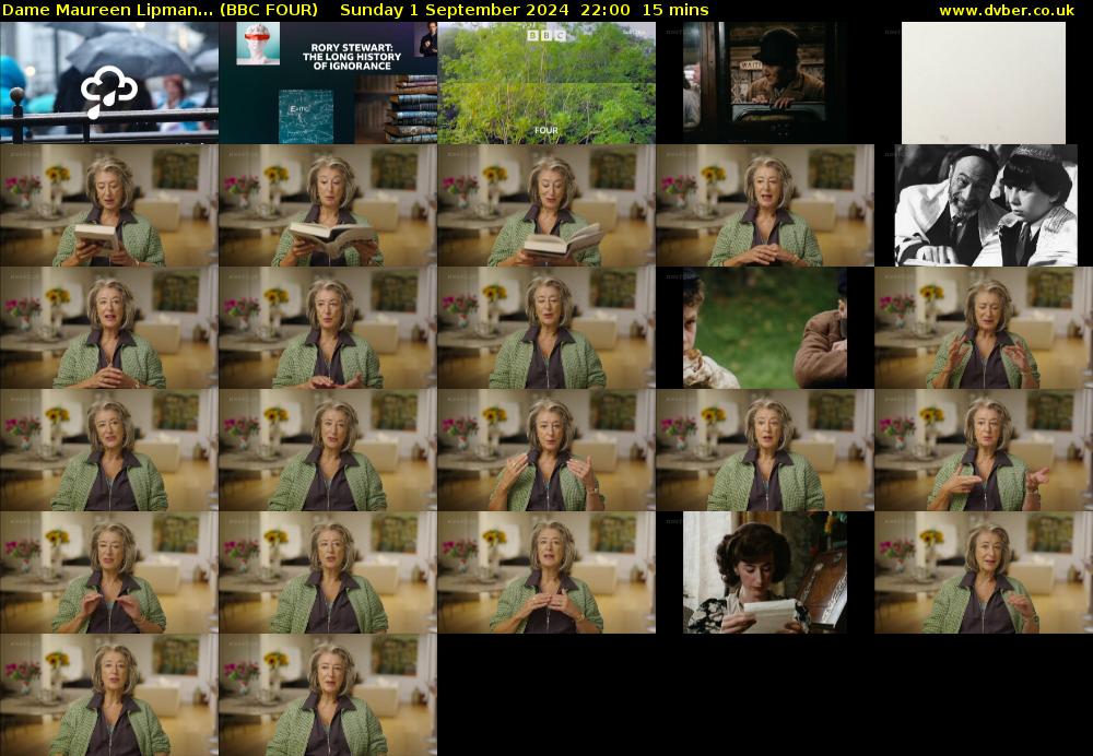 Dame Maureen Lipman... (BBC FOUR) Sunday 1 September 2024 22:00 - 22:15