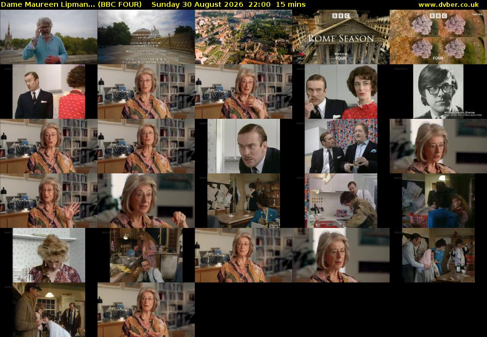 Dame Maureen Lipman... (BBC FOUR) Sunday 30 August 2026 22:00 - 22:15