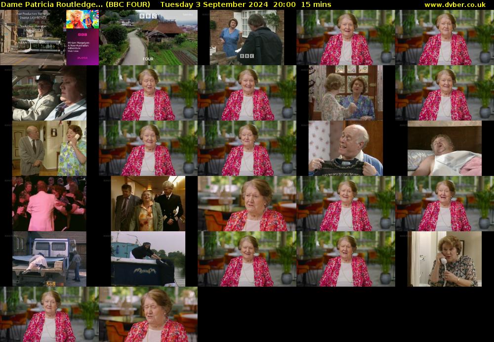 Dame Patricia Routledge... (BBC FOUR) Tuesday 3 September 2024 20:00 - 20:15