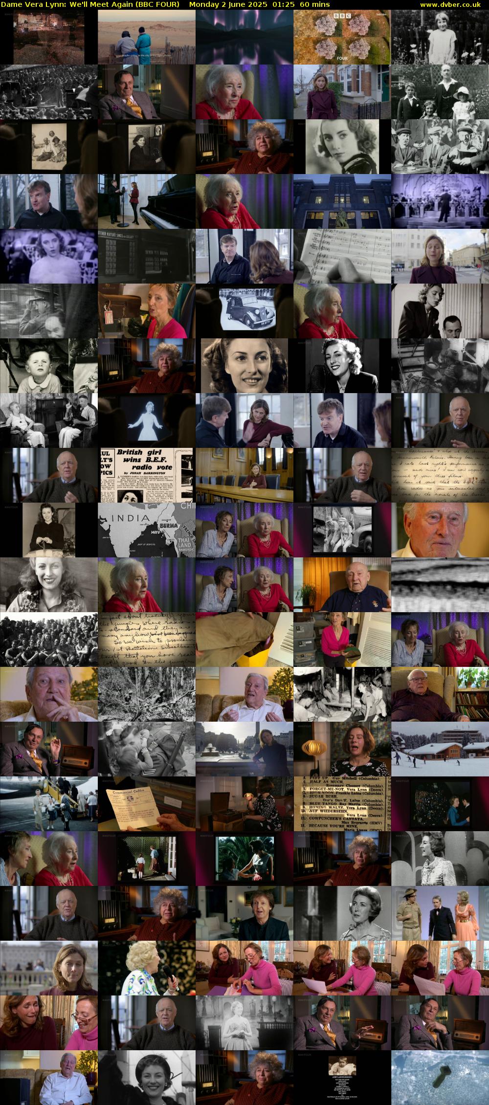 Dame Vera Lynn: We'll Meet Again (BBC FOUR) Monday 2 June 2025 01:25 - 02:25