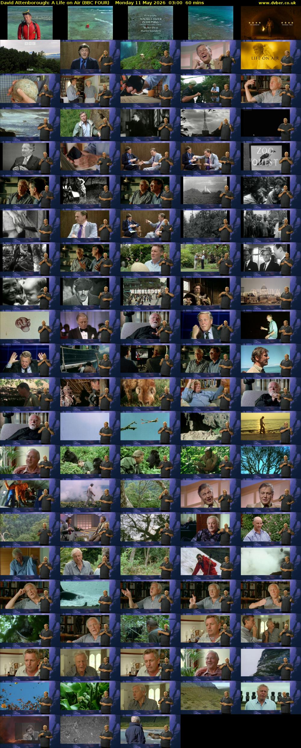 David Attenborough: A Life on Air (BBC FOUR) Monday 11 May 2026 03:00 - 04:00