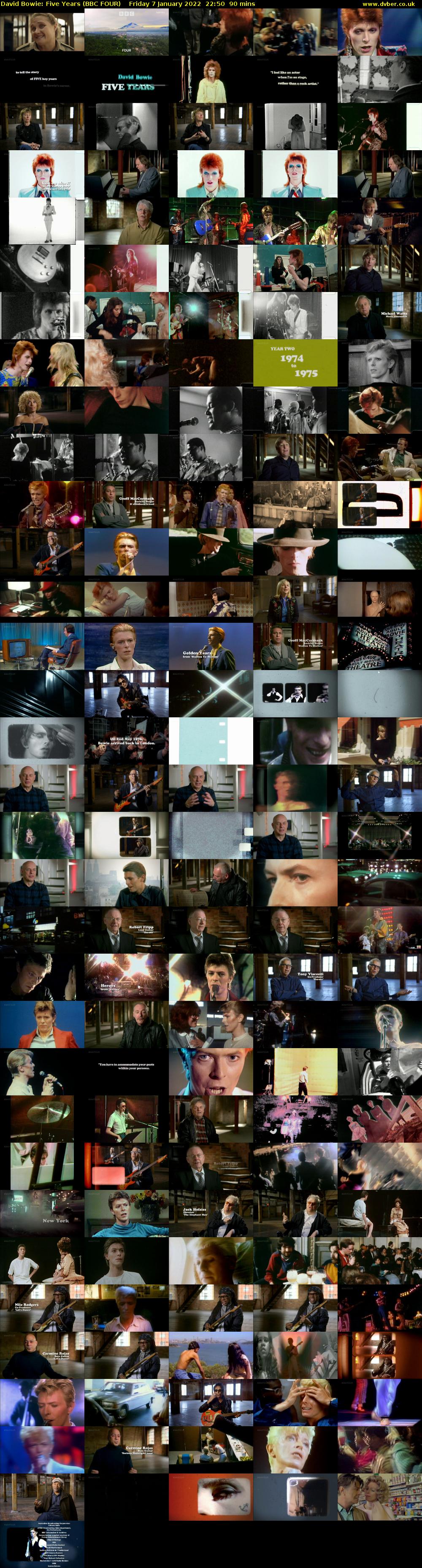 David Bowie: Five Years (BBC FOUR) Friday 7 January 2022 22:50 - 00:20