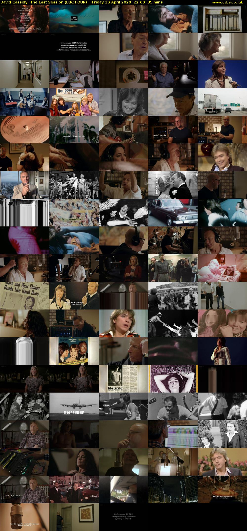 David Cassidy: The Last Session (BBC FOUR) Friday 10 April 2020 22:00 - 23:25