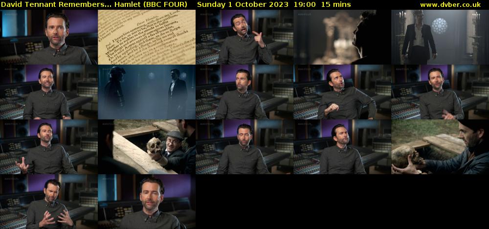 David Tennant Remembers... Hamlet (BBC FOUR) Sunday 1 October 2023 19:00 - 19:15