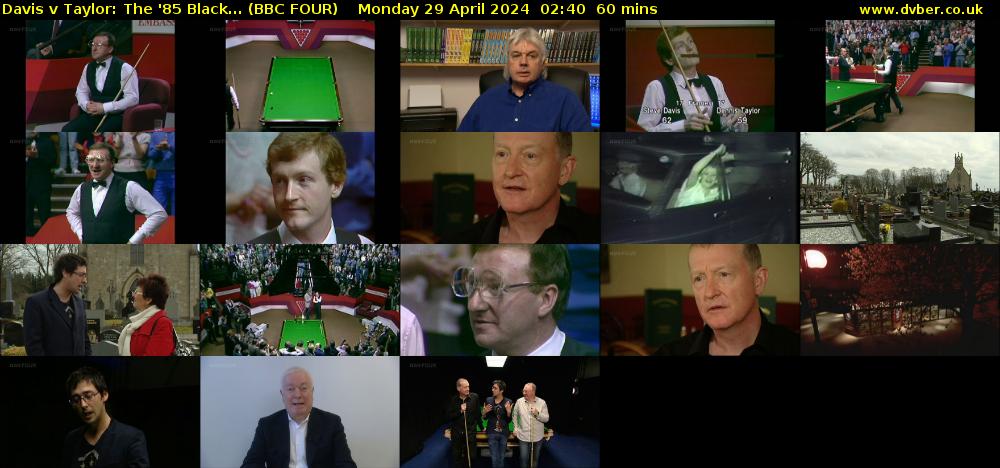 Davis v Taylor: The '85 Black... (BBC FOUR) Monday 29 April 2024 02:40 - 03:40