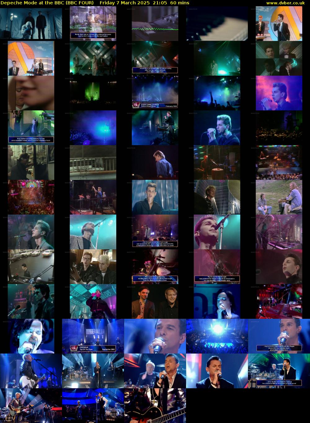 Depeche Mode at the BBC (BBC FOUR) Friday 7 March 2025 21:05 - 22:05