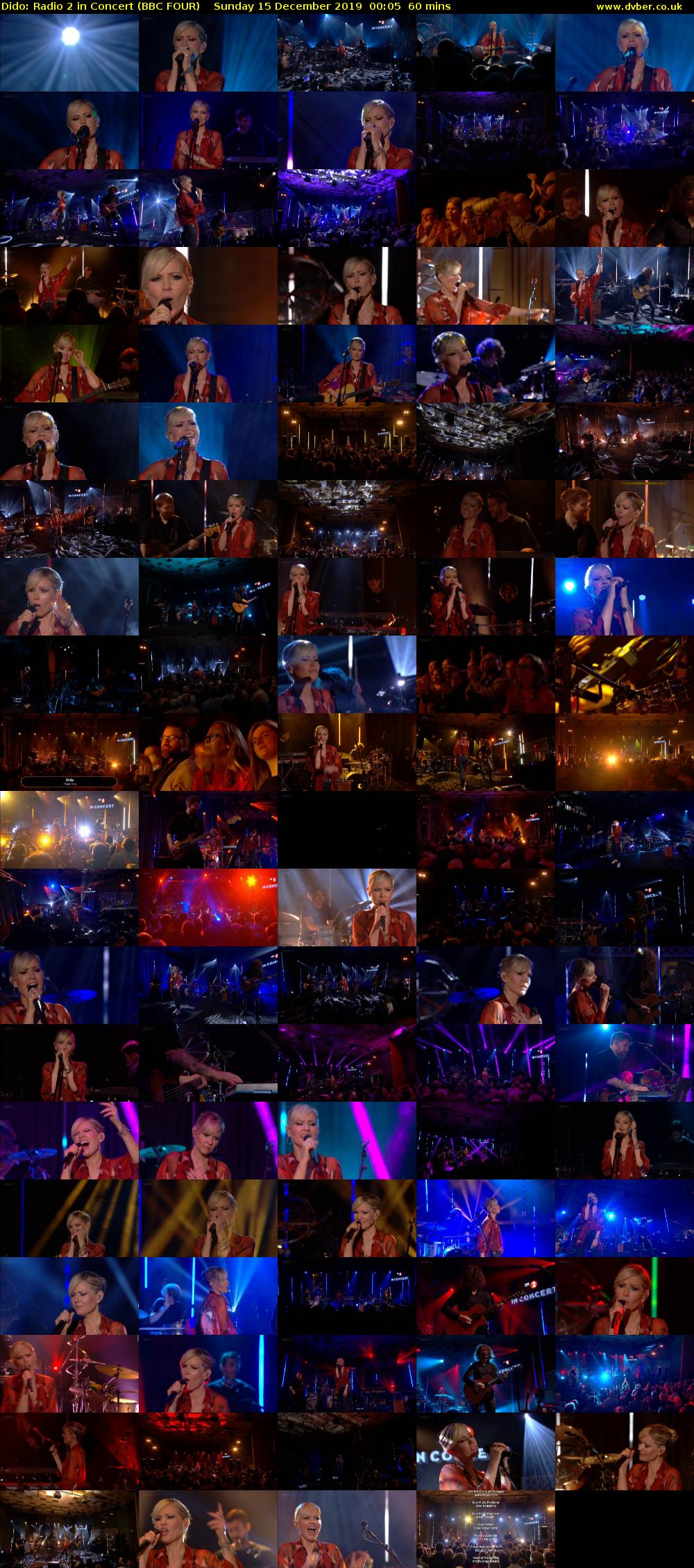 Dido: Radio 2 in Concert (BBC FOUR) Sunday 15 December 2019 00:05 - 01:05
