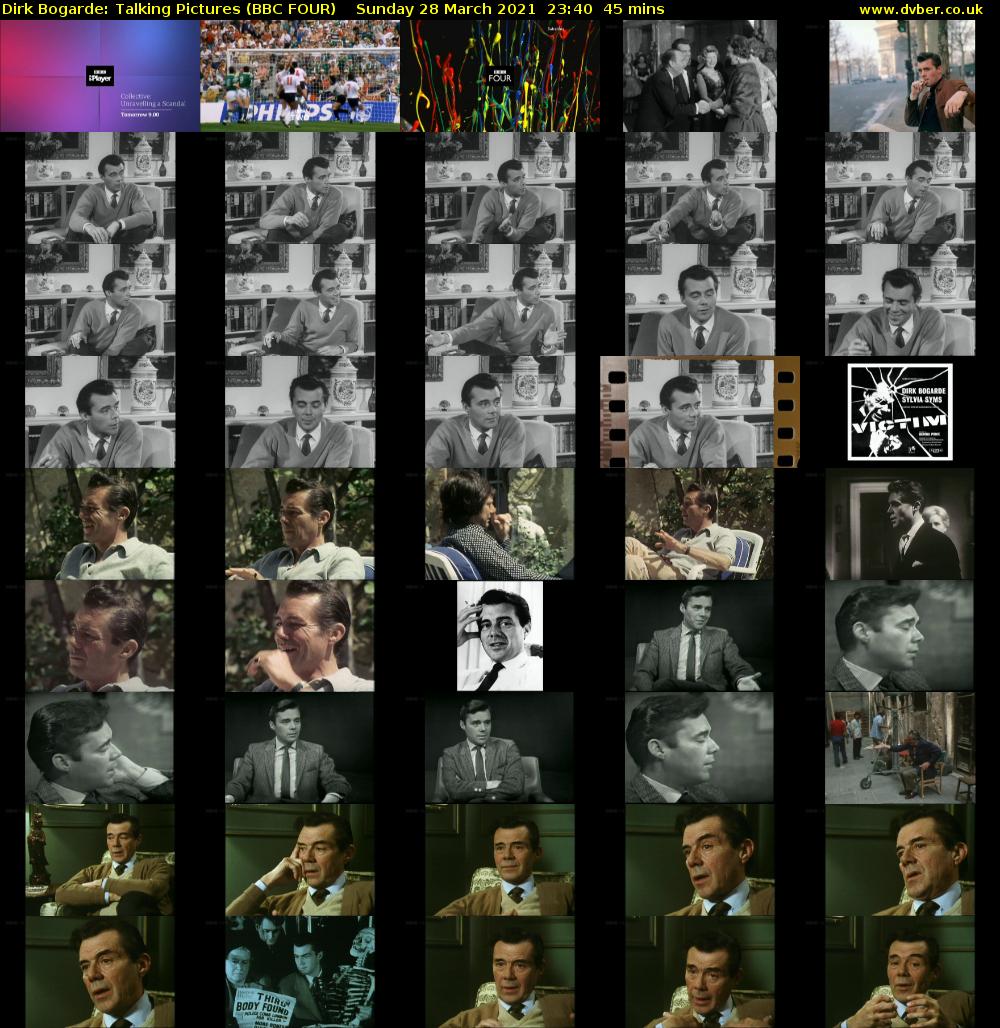Dirk Bogarde: Talking Pictures (BBC FOUR) Sunday 28 March 2021 23:40 - 00:25