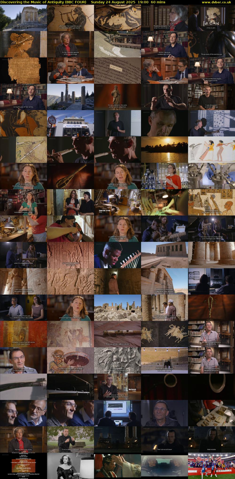 Discovering the Music of Antiquity (BBC FOUR) Sunday 24 August 2025 19:00 - 20:00